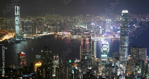 Wallpaper Mural Hong Kong downtown at night Torontodigital.ca