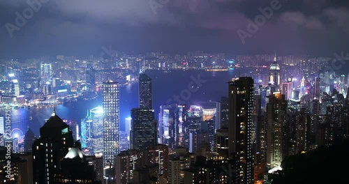 Wallpaper Mural Hong Kong city at night Torontodigital.ca