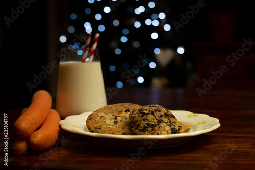 Cookies and milk for Santa Claus, carrots for the reindeer