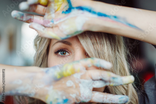 An eye of a sad woman