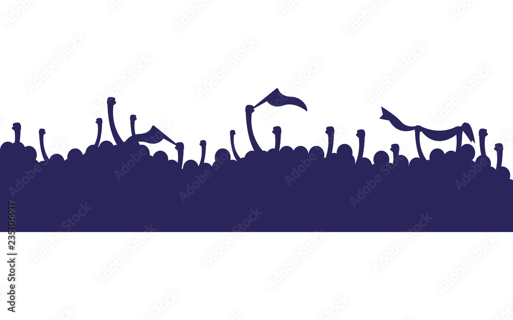Fototapeta premium people crowd with flags design
