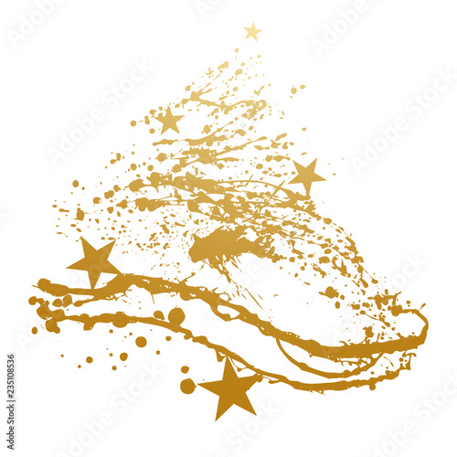 Goldener Tannenbaum mit Sternen