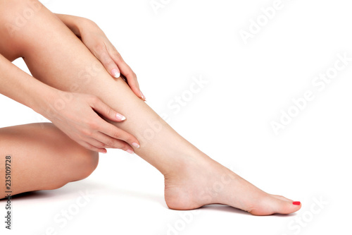 Beautiful female legs and hands  Skin care concept. Laser hair removal