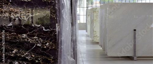 stacks of marble slabs - marble industry factory, work marble in italy, luxury interior material