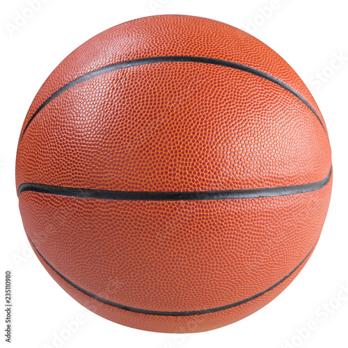 rubber orange basketball ball, on a white background, isolate © aneduard