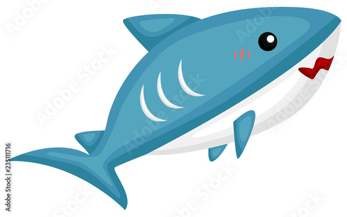 a vector of a cute and adorable shark