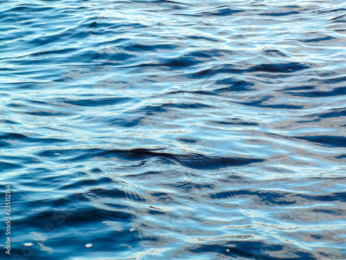 Blue water with small waves in the lake