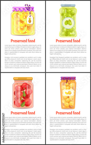 Fruits and Vegetables as Preserved Food Posters