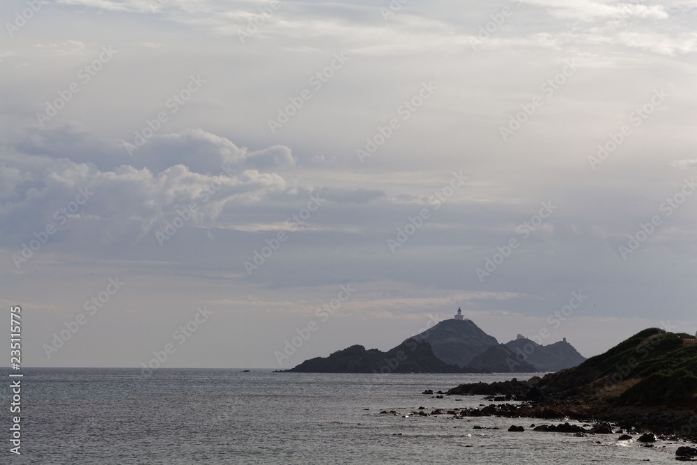 The island Ile Sanguinaires near Ajaccio in Corsica, France.
