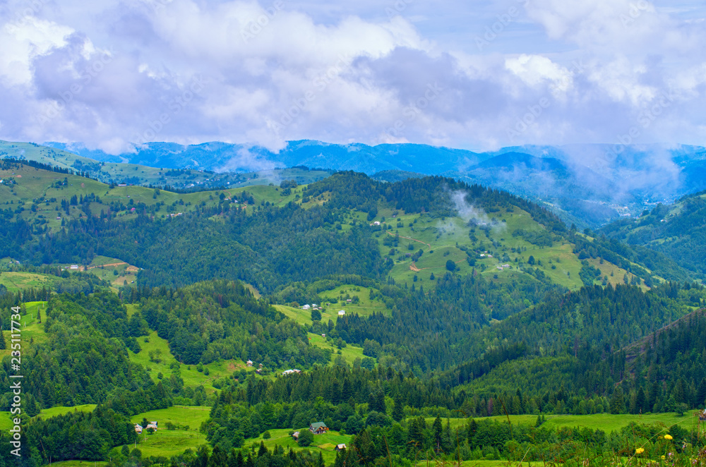mountain slopes of the Carpathians, a beautiful natural landscape. Ukraine