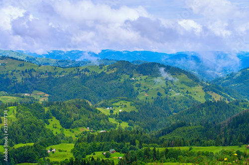 mountain slopes of the Carpathians, a beautiful natural landscape. Ukraine