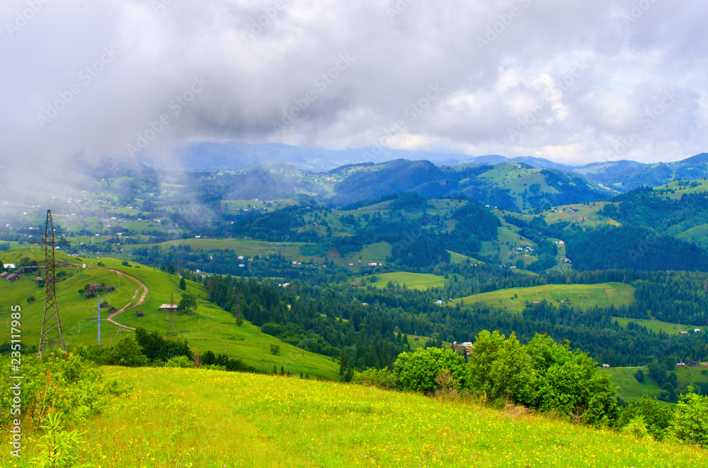 Fototapeta premium mountain slopes of the Carpathians, a beautiful natural landscape. Ukraine