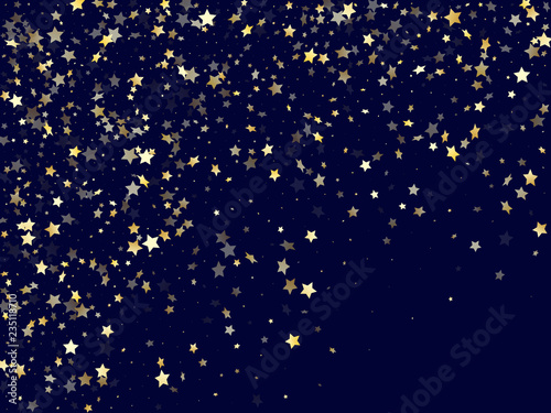 Gold gradient star dust sparkle vector background.