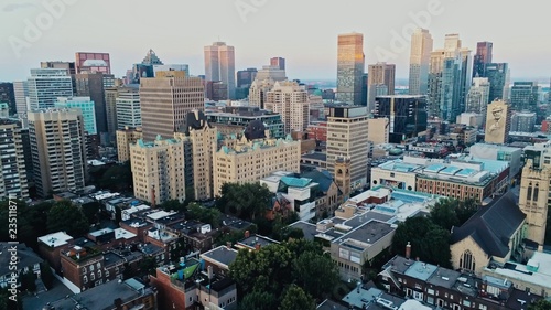 Aerial image of Montreal during a hazy summer day