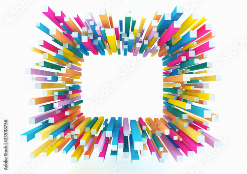 Multi coloured bars creating frame