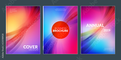 Business brochure cover design templates. Modern business flyer or poster with abstract blurred colorful background