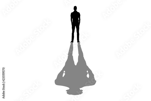Silueta de hombre con sombra.