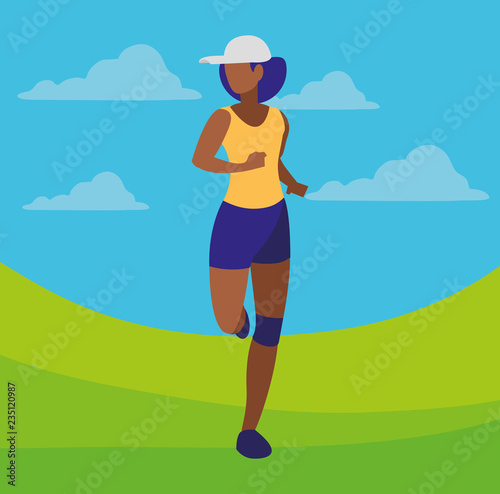 Fitness girl running design