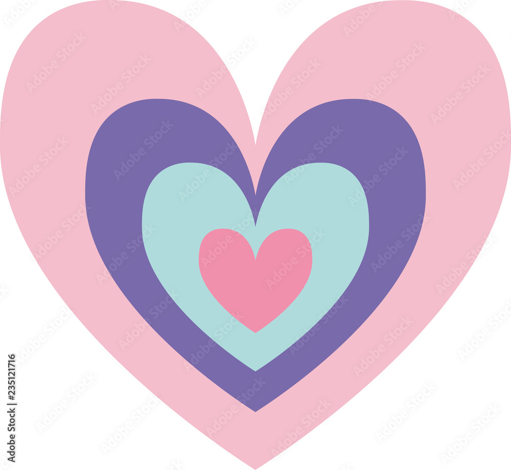 Colorful Hearts Vector Set in Pink