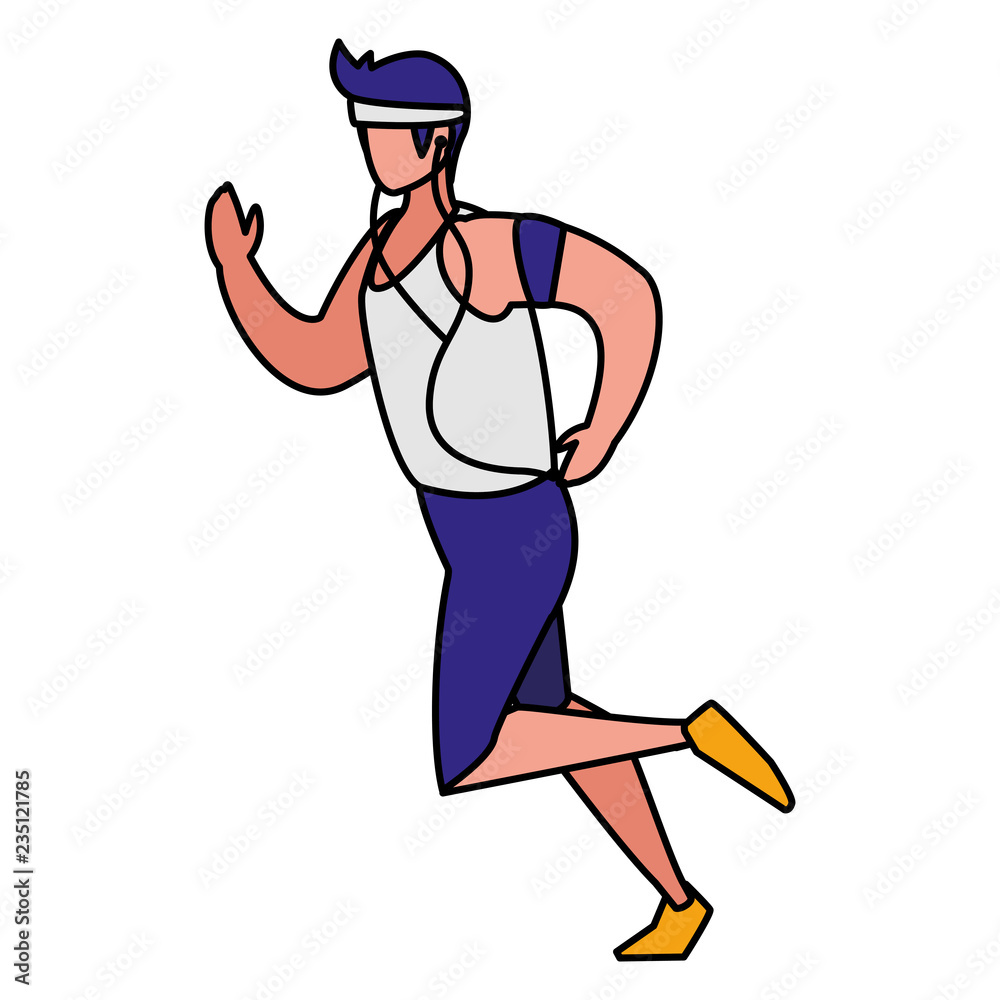 Fitness boy running design