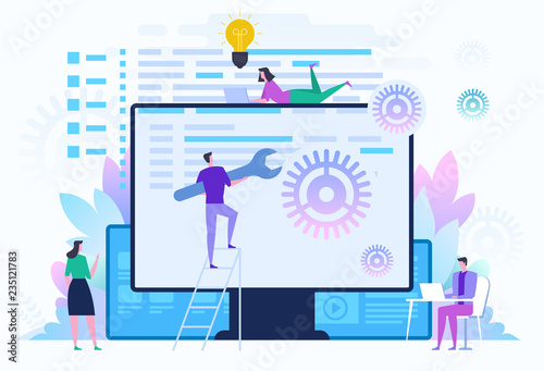 Back end development IT concept. Software development process.