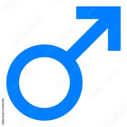 Male symbol icon - blue simple, isolated - vector