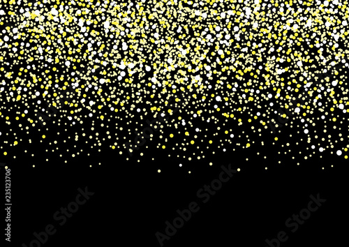 Starry sky. Gold glitter texture on a black background