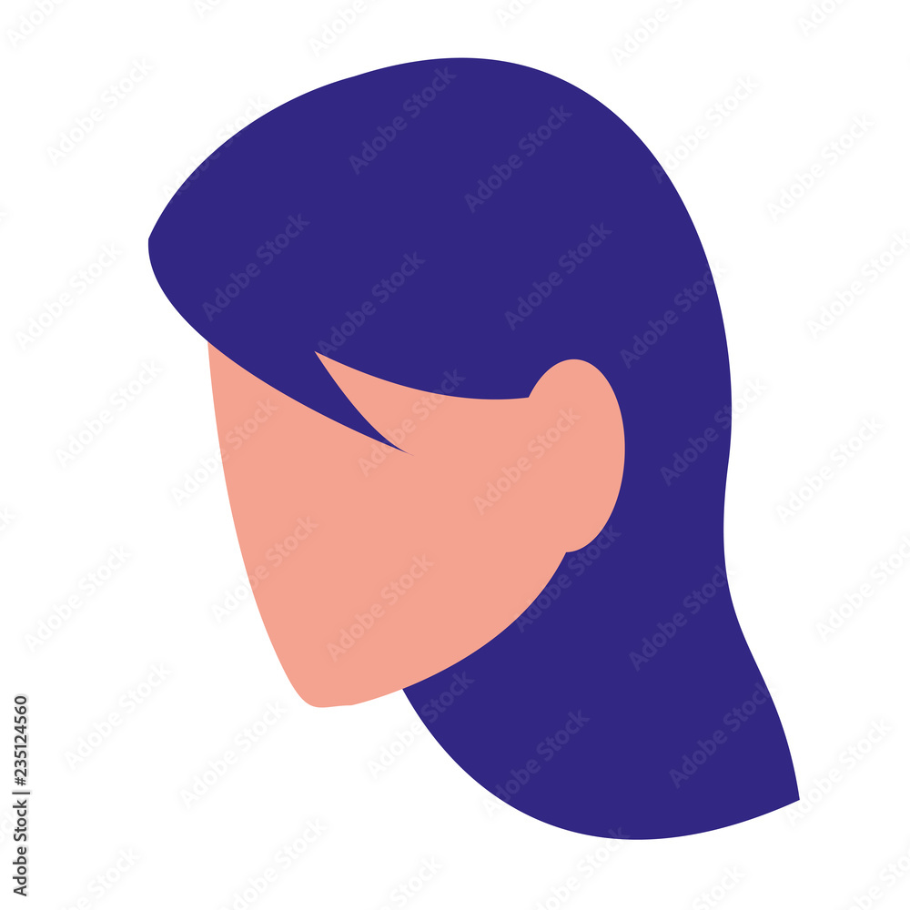 Woman head over wihte background Woman head over wihte background