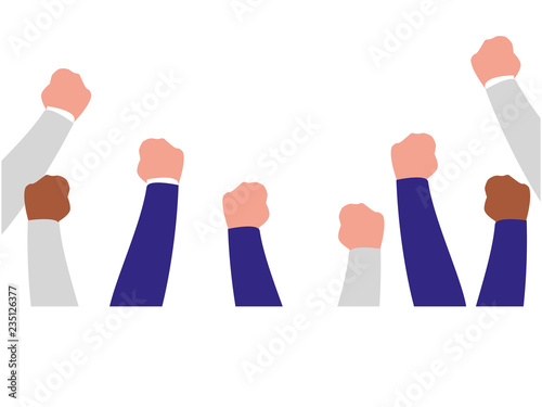 Isolated fists hands design
