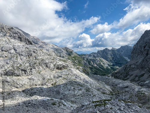 Landscape picture of mountains in Triglav national park in Slovenia.