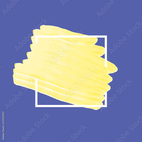 Logo brush painted acrylic abstract over  background illustration vector over square frame. Perfect painted design for headline, logo and sale banner.