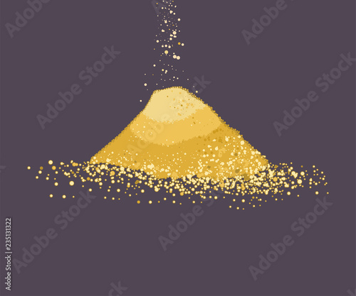 Pile of sand vector cartoon illustration isolated on background.