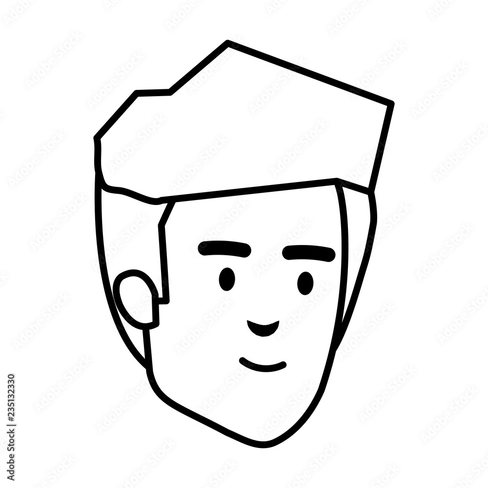 young man head avatar character young man head avatar character