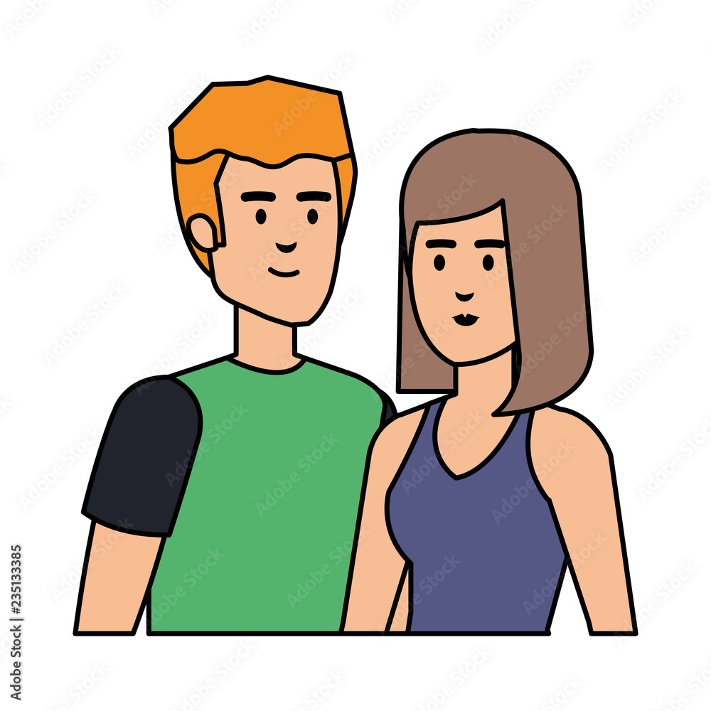 young couple avatars characters young couple avatars characters