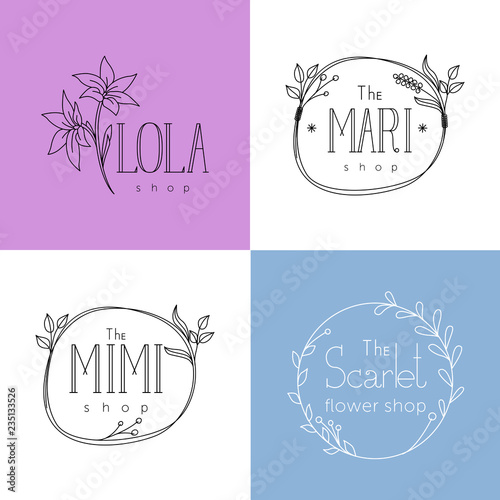 Logo templates for women's boutiques and flower shops