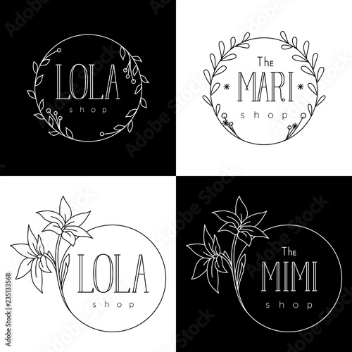 Logo templates for flower shops and women's boutiques photo