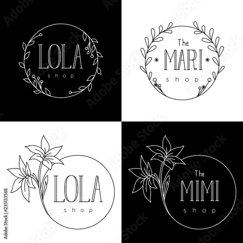 Logo templates for flower shops and women's boutiques