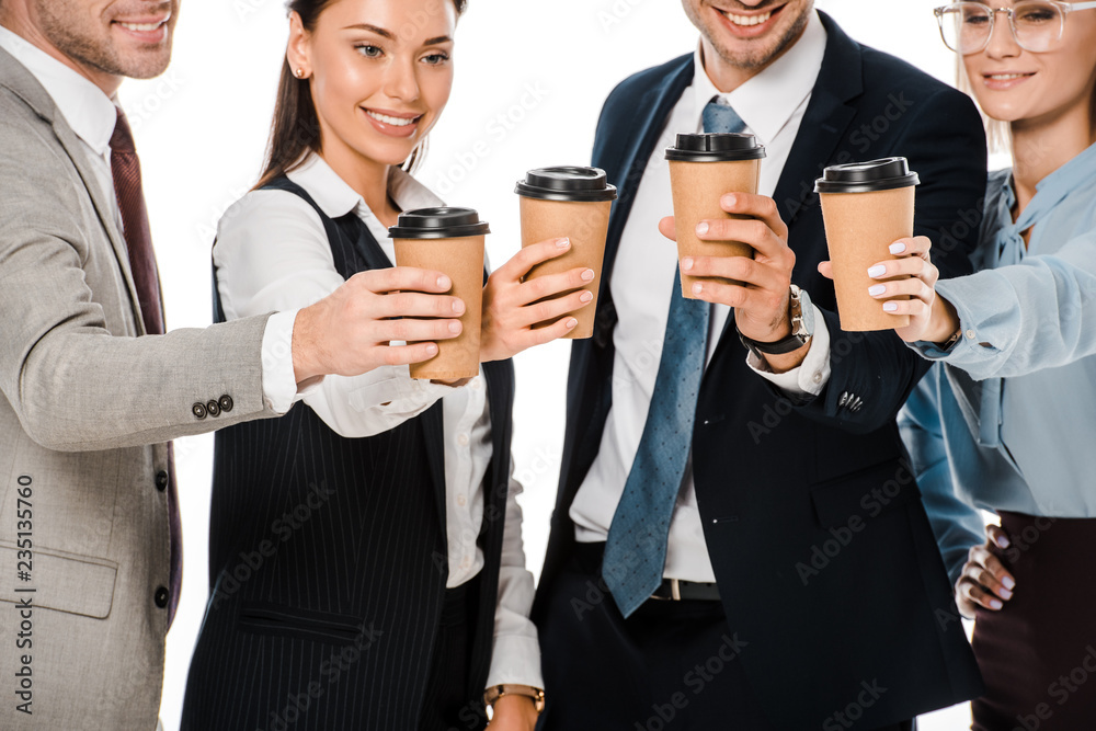 business people having coffee break isolated on white business people having coffee break isolated on white