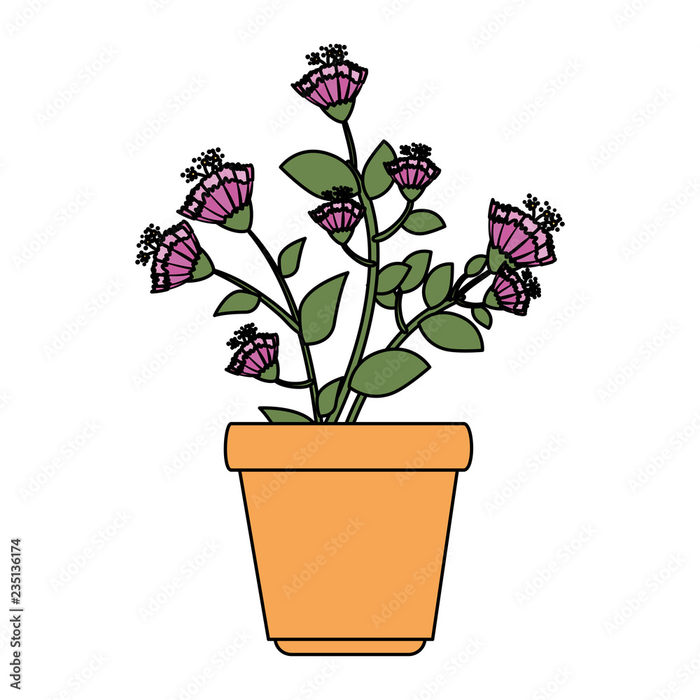 flowers houseplant in pot icon
