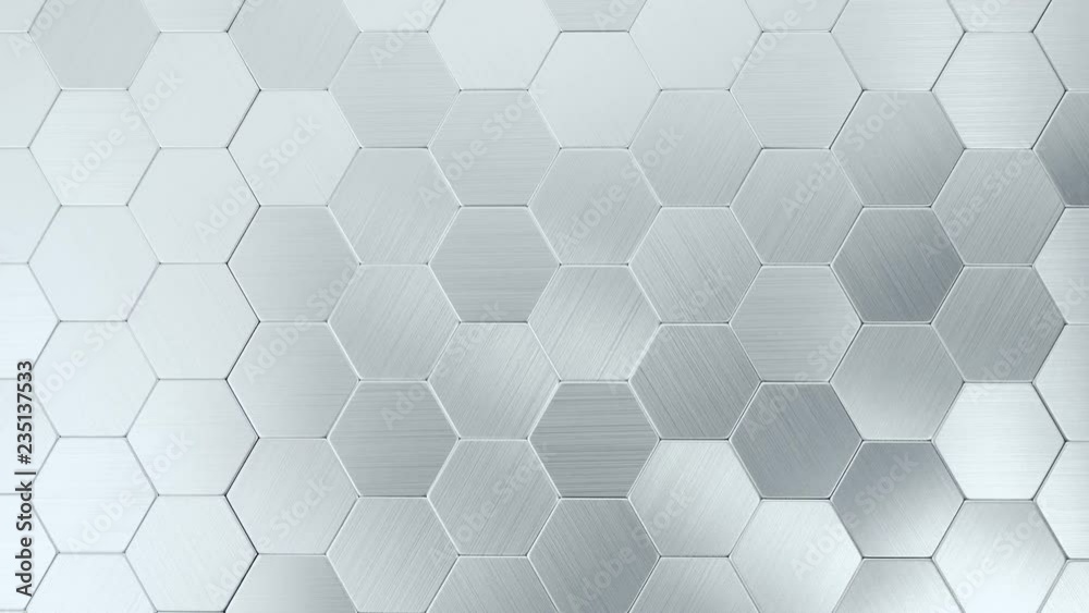 Surface consisting of hexagonal metal plates.
Surface consisting of hexagonal metal plates.