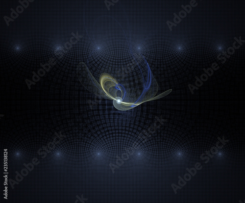 Circus. Air flight. Computer Generated Inimitable Unique Sacred Fractal Image