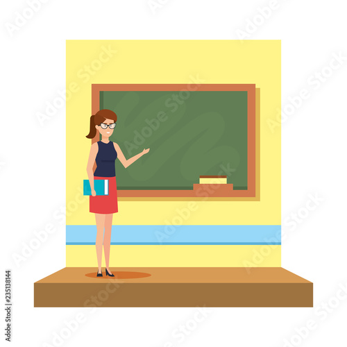 female teacher in the classroom