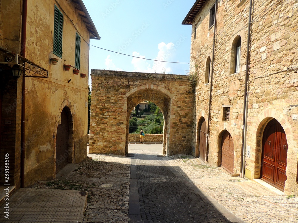 San Bartolomeo gate in Montefalco, a Medieval town in Umbria (Italy) that is famous for the red wine 