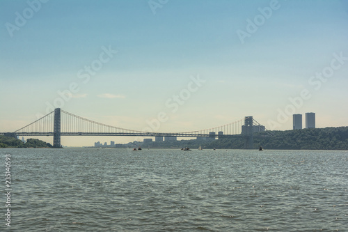 George Washington Bridge over the Hudson River  Manhattan  NYC