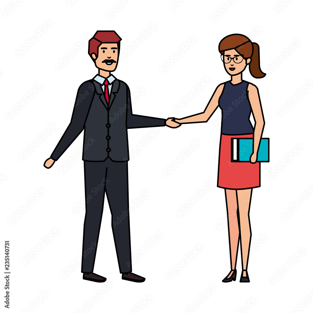 Fototapeta premium young couple avatars characters