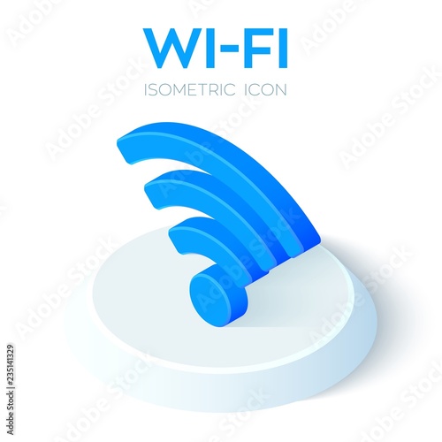 Wi-Fi Isometric Icon. 3D Isometric Wi-Fi Sign. Created For Mobile, Web, Decor, Print Products, Application. Perfect for web design, banner and presentation. Vector Illustration.