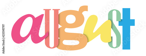 AUGUST colorful typographic banner