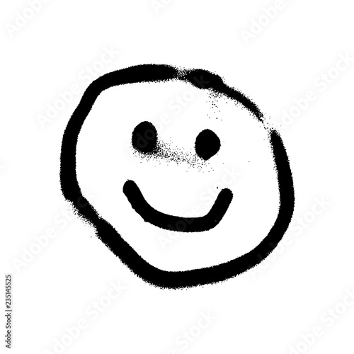 Graffiti grunge emoji with black ond white colour