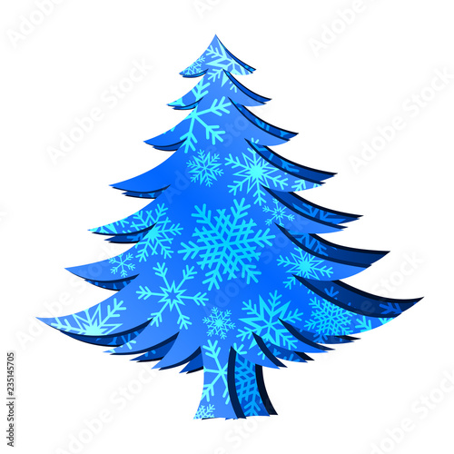 Sapins Flocons Bleu