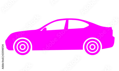 Car symbol icon - purple, 2d, isolated - vector